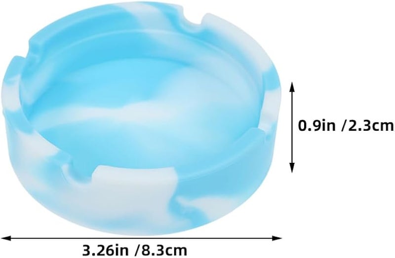 صينية سجائر سيليكون غير قابلة للانزلاق طقم من قطعتين مانع كسر جامع رماد للداخل والخارج أخضر نعناع أحمر وردي تمويه - Image 2